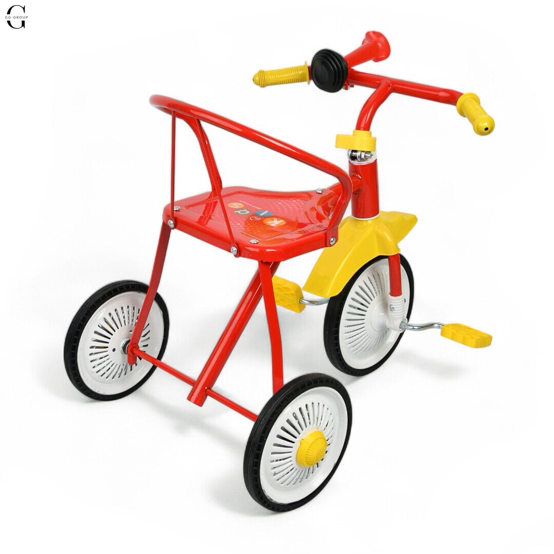 Трехколесный велосипед М 5335 для детей 1.5–4 лет, резиновые колеса, клаксон, стальная рама, до 25 кг